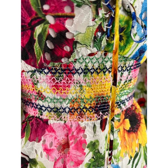 Alice + Olivia Crawford Mini Dress Size 2 Floral Long Sleeve Sunday Stroll - Picture 7 of 7